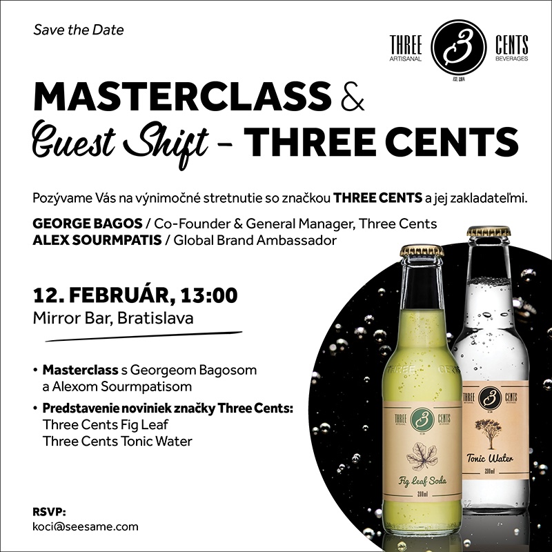 MASTERCLASS & GUEST SHIFT – THREE CENTS v Bratislave